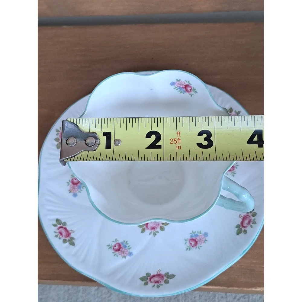 VTG Shelley Rosebud England Fine Bone China Teacup And Sauser